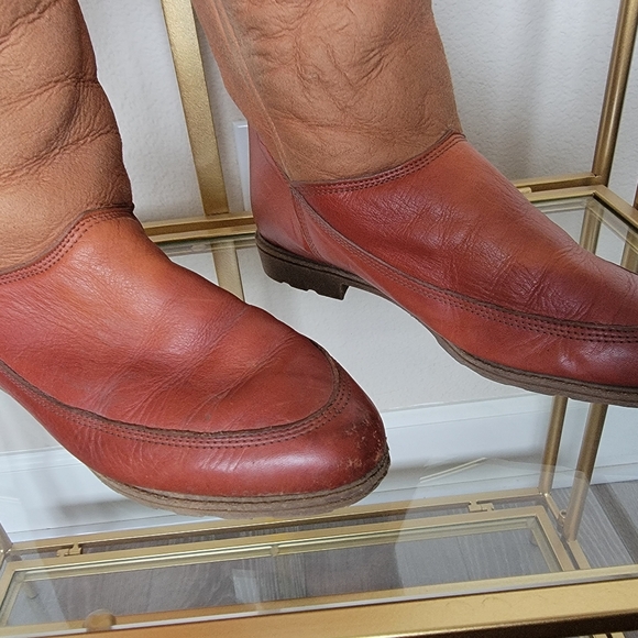 Vintage La Canadienne Shearling Lined Foldover Boots Women's Sz 7.5 Sheepskin - Picture 4 of 12